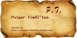 Pulger Timótea névjegykártya